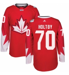 Men's Adidas Team Canada #70 Braden Holtby Authentic Red Away 2016 World Cup Ice Hockey Jersey Men's Adidas Team Canada #70 Braden Holtby Authentic Red Away 2016 World Cup Ice Hockey Jersey