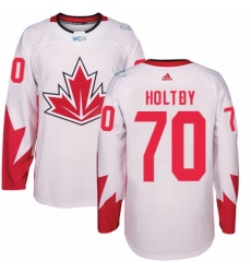 Men's Adidas Team Canada #70 Braden Holtby Premier White Home 2016 World Cup Ice Hockey Jersey Men's Adidas Team Canada #70 Braden Holtby Premier White Home 2016 World Cup Ice Hockey Jersey