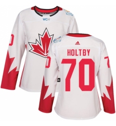 Women's Adidas Team Canada #70 Braden Holtby Premier White Home 2016 World Cup Hockey Jersey Women's Adidas Team Canada #70 Braden Holtby Premier White Home 2016 World Cup Hockey Jersey