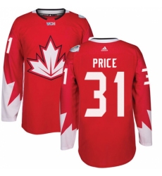 Men's Adidas Team Canada #31 Carey Price Premier Red Away 2016 World Cup Ice Hockey Jersey Men's Adidas Team Canada #31 Carey Price Premier Red Away 2016 World Cup Ice Hockey Jersey