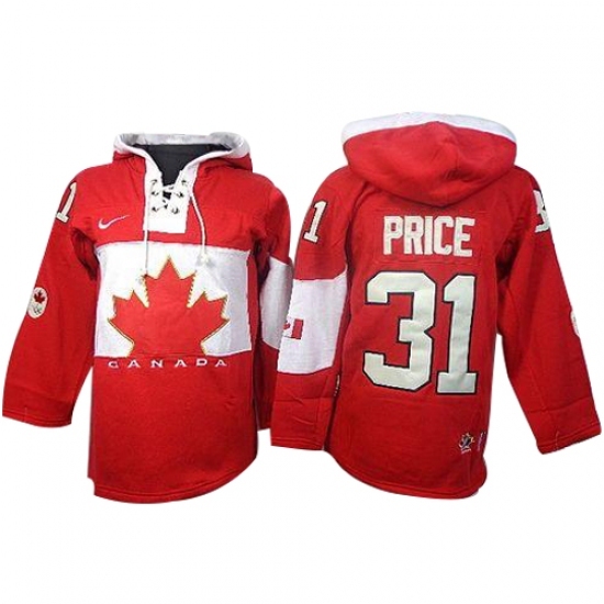 Men's Nike Team Canada #31 Carey Price Authentic Red Sawyer Hooded Sweatshirt Hockey Jersey Men's Nike Team Canada #31 Carey Price Authentic Red Sawyer Hooded Sweatshirt Hockey Jersey