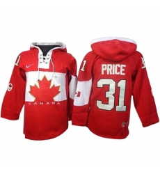 Men's Nike Team Canada #31 Carey Price Premier Red Sawyer Hooded Sweatshirt Hockey Jersey Men's Nike Team Canada #31 Carey Price Premier Red Sawyer Hooded Sweatshirt Hockey Jersey