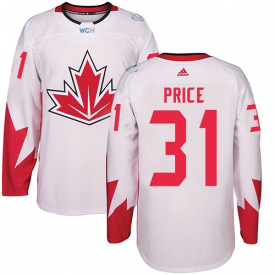 Youth Adidas Team Canada #31 Carey Price Premier White Home 2016 World Cup Ice Hockey Jersey Youth Adidas Team Canada #31 Carey Price Premier White Home 2016 World Cup Ice Hockey Jersey