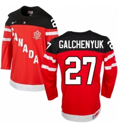 Men's Nike Team Canada #27 Alex Galchenyuk Authentic Red 100th Anniversary Olympic Hockey Jersey Men's Nike Team Canada #27 Alex Galchenyuk Authentic Red 100th Anniversary Olympic Hockey Jersey