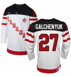 Men's Nike Team Canada #27 Alex Galchenyuk Premier White 100th Anniversary Olympic Hockey Jersey Men's Nike Team Canada #27 Alex Galchenyuk Premier White 100th Anniversary Olympic Hockey Jersey