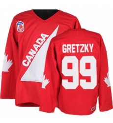 Men's CCM Team Canada #99 Wayne Gretzky Authentic Red 1991 Throwback Olympic Hockey Jersey
