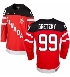 Men's Nike Team Canada #99 Wayne Gretzky Authentic Red 100th Anniversary Olympic Hockey Jersey