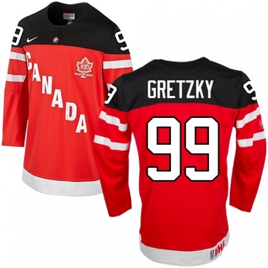 Men's Nike Team Canada #99 Wayne Gretzky Authentic Red 100th Anniversary Olympic Hockey Jersey Men's Nike Team Canada #99 Wayne Gretzky Authentic Red 100th Anniversary Olympic Hockey Jersey