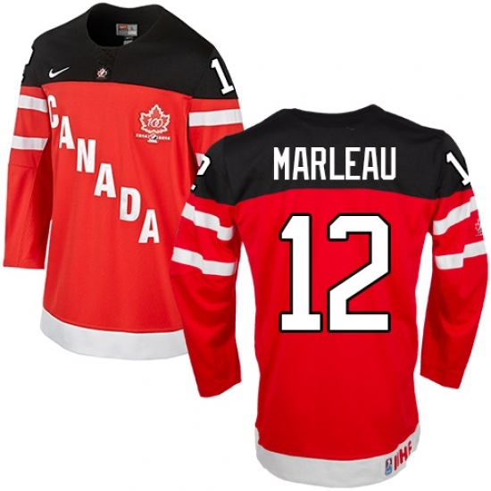 Men's Nike Team Canada #12 Patrick Marleau Authentic Red 100th Anniversary Olympic Hockey Jersey Men's Nike Team Canada #12 Patrick Marleau Authentic Red 100th Anniversary Olympic Hockey Jersey