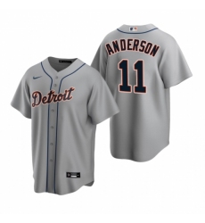 Men's Nike Detroit Tigers #11 Sparky Anderson Gray Road Stitched Baseball Jersey