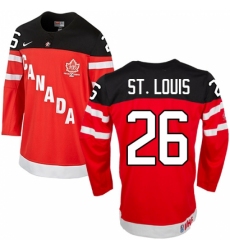 Men's Nike Team Canada #26 Martin St. Louis Authentic Red 100th Anniversary Olympic Hockey Jersey Men's Nike Team Canada #26 Martin St. Louis Authentic Red 100th Anniversary Olympic Hockey Jersey