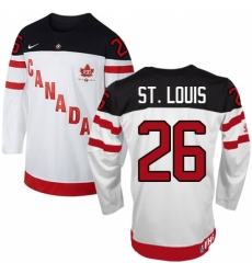 Men's Nike Team Canada #26 Martin St. Louis Authentic White 100th Anniversary Olympic Hockey Jersey Men's Nike Team Canada #26 Martin St. Louis Authentic White 100th Anniversary Olympic Hockey Jersey