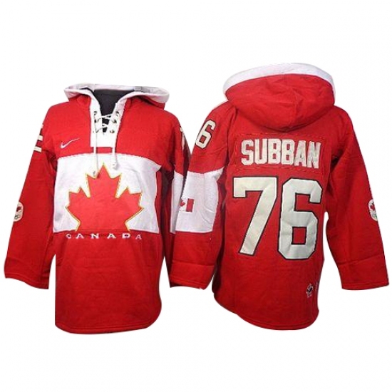 Men's Nike Team Canada #76 P.K Subban Premier Red Sawyer Hooded Sweatshirt Hockey Jersey Men's Nike Team Canada #76 P.K Subban Premier Red Sawyer Hooded Sweatshirt Hockey Jersey