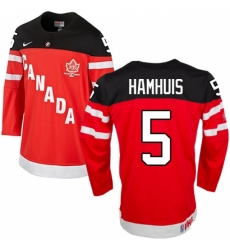 Men's Nike Team Canada #5 Dan Hamhuis Authentic Red 100th Anniversary Olympic Hockey Jersey Men's Nike Team Canada #5 Dan Hamhuis Authentic Red 100th Anniversary Olympic Hockey Jersey
