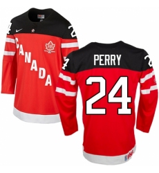 Men's Nike Team Canada #24 Corey Perry Authentic Red 100th Anniversary Olympic Hockey Jersey