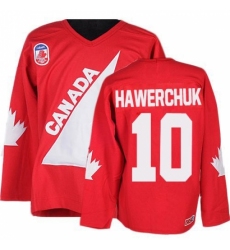 Men's CCM Team Canada #10 Dale Hawerchuk Authentic Red 1991 Throwback Olympic Hockey Jersey