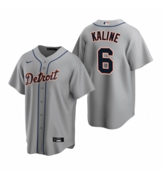 Men's Nike Detroit Tigers #6 Al Kaline Gray Road Stitched Baseball Jersey