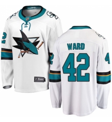 Men's San Jose Sharks #42 Joel Ward Fanatics Branded White Away Breakaway NHL Jersey
