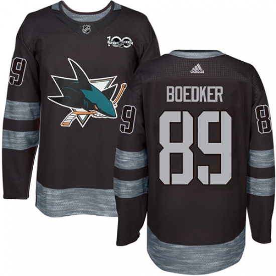 Men's Adidas San Jose Sharks #89 Mikkel Boedker Authentic Black 1917-2017 100th Anniversary NHL Jersey Men's Adidas San Jose Sharks #89 Mikkel Boedker Authentic Black 1917-2017 100th Anniversary NHL Jersey