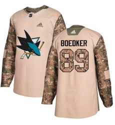 Men's Adidas San Jose Sharks #89 Mikkel Boedker Authentic Camo Veterans Day Practice NHL Jersey