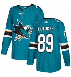 Men's Adidas San Jose Sharks #89 Mikkel Boedker Authentic Teal Green Home NHL Jersey Men's Adidas San Jose Sharks #89 Mikkel Boedker Authentic Teal Green Home NHL Jersey