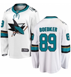 Men's San Jose Sharks #89 Mikkel Boedker Fanatics Branded White Away Breakaway NHL Jersey Men's San Jose Sharks #89 Mikkel Boedker Fanatics Branded White Away Breakaway NHL Jersey