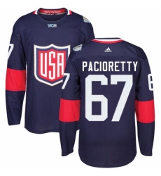 Men's Adidas Team USA #67 Max Pacioretty Authentic Navy Blue Away 2016 World Cup Ice Hockey Jersey