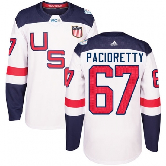 Men's Adidas Team USA #67 Max Pacioretty Authentic White Home 2016 World Cup Ice Hockey Jersey Men's Adidas Team USA #67 Max Pacioretty Authentic White Home 2016 World Cup Ice Hockey Jersey