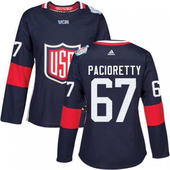 Women's Adidas Team USA #67 Max Pacioretty Premier Navy Blue Away 2016 World Cup Hockey Jersey Women's Adidas Team USA #67 Max Pacioretty Premier Navy Blue Away 2016 World Cup Hockey Jersey