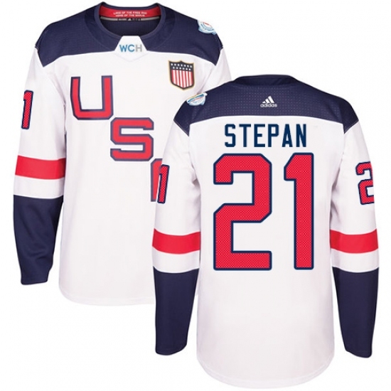 Youth Adidas Team USA #21 Derek Stepan Authentic White Home 2016 World Cup Ice Hockey Jersey Youth Adidas Team USA #21 Derek Stepan Authentic White Home 2016 World Cup Ice Hockey Jersey