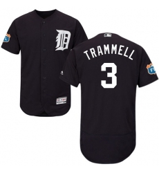 Men's Detroit Tigers #3 Alan Trammell Navy Blue Flexbase Authentic Collection Stitched MLB Jersey