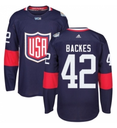 Youth Adidas Team USA #42 David Backes Authentic Navy Blue Away 2016 World Cup Ice Hockey Jersey Youth Adidas Team USA #42 David Backes Authentic Navy Blue Away 2016 World Cup Ice Hockey Jersey