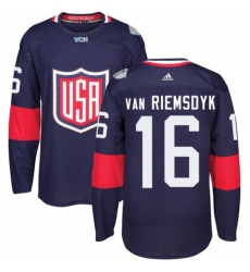 Men's Adidas Team USA #16 James van Riemsdyk Premier Navy Blue Away 2016 World Cup Ice Hockey Jersey Men's Adidas Team USA #16 James van Riemsdyk Premier Navy Blue Away 2016 World Cup Ice Hockey Jersey