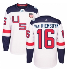 Men's Adidas Team USA #16 James van Riemsdyk Premier White Home 2016 World Cup Ice Hockey Jersey Men's Adidas Team USA #16 James van Riemsdyk Premier White Home 2016 World Cup Ice Hockey Jersey