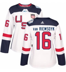 Women's Adidas Team USA #16 James van Riemsdyk Premier White Home 2016 World Cup Hockey Jersey Women's Adidas Team USA #16 James van Riemsdyk Premier White Home 2016 World Cup Hockey Jersey