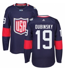 Men's Adidas Team USA #19 Brandon Dubinsky Authentic Navy Blue Away 2016 World Cup Ice Hockey Jersey Men's Adidas Team USA #19 Brandon Dubinsky Authentic Navy Blue Away 2016 World Cup Ice Hockey Jersey