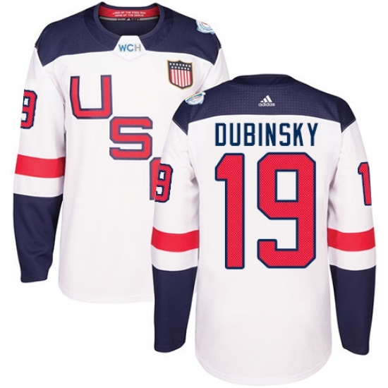Youth Adidas Team USA #19 Brandon Dubinsky Premier White Home 2016 World Cup Ice Hockey Jersey Youth Adidas Team USA #19 Brandon Dubinsky Premier White Home 2016 World Cup Ice Hockey Jersey