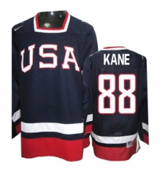 Men's Nike Team USA #88 Patrick Kane Authentic Navy Blue 2010 Olympic Hockey Jersey