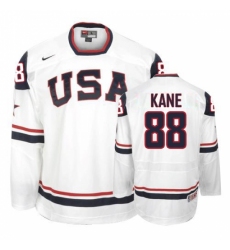 Men's Nike Team USA #88 Patrick Kane Authentic White 2010 Olympic Hockey Jersey