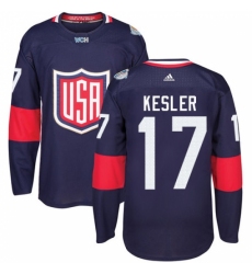 Men's Adidas Team USA #17 Ryan Kesler Authentic Navy Blue Away 2016 World Cup Ice Hockey Jersey Men's Adidas Team USA #17 Ryan Kesler Authentic Navy Blue Away 2016 World Cup Ice Hockey Jersey