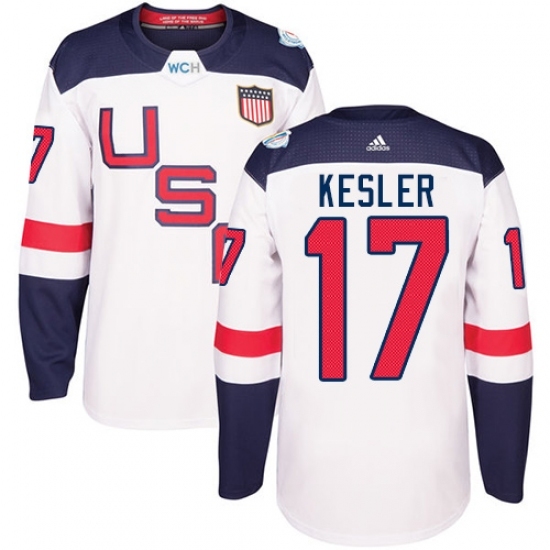 Youth Adidas Team USA #17 Ryan Kesler Premier White Home 2016 World Cup Ice Hockey Jersey Youth Adidas Team USA #17 Ryan Kesler Premier White Home 2016 World Cup Ice Hockey Jersey