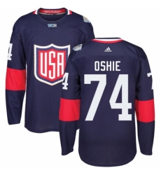 Men's Adidas Team USA #74 T. J. Oshie Authentic Navy Blue Away 2016 World Cup Ice Hockey Jersey Men's Adidas Team USA #74 T. J. Oshie Authentic Navy Blue Away 2016 World Cup Ice Hockey Jersey