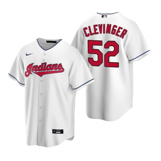 Men's Nike Cleveland Indians #52 Mike Clevinger White Home Stitched Baseball Jersey Men's Nike Cleveland Indians #52 Mike Clevinger White Home Stitched Baseball Jersey