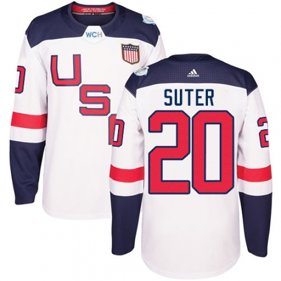 Men's Adidas Team USA #20 Ryan Suter Authentic White Home 2016 World Cup Ice Hockey Jersey Men's Adidas Team USA #20 Ryan Suter Authentic White Home 2016 World Cup Ice Hockey Jersey
