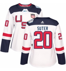 Women's Adidas Team USA #20 Ryan Suter Authentic White Home 2016 World Cup Hockey Jersey Women's Adidas Team USA #20 Ryan Suter Authentic White Home 2016 World Cup Hockey Jersey