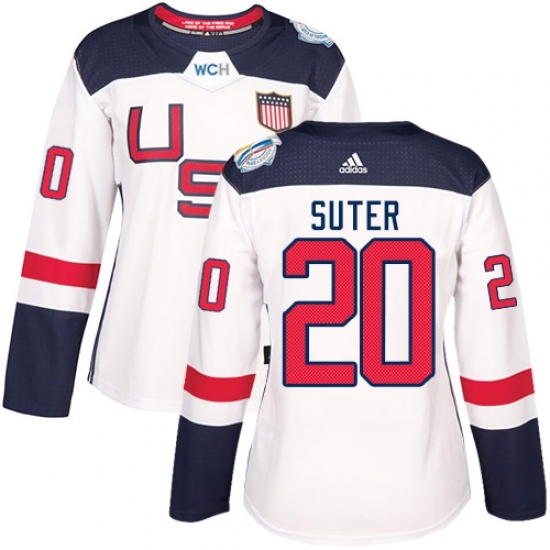Women's Adidas Team USA #20 Ryan Suter Premier White Home 2016 World Cup Hockey Jersey Women's Adidas Team USA #20 Ryan Suter Premier White Home 2016 World Cup Hockey Jersey