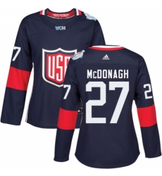 Women's Adidas Team USA #27 Ryan McDonagh Authentic Navy Blue Away 2016 World Cup Hockey Jersey Women's Adidas Team USA #27 Ryan McDonagh Authentic Navy Blue Away 2016 World Cup Hockey Jersey