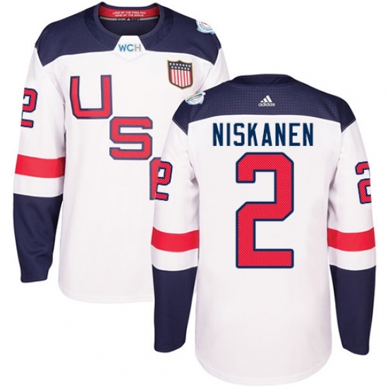 Youth Adidas Team USA #2 Matt Niskanen Premier White Home 2016 World Cup Ice Hockey Jersey Youth Adidas Team USA #2 Matt Niskanen Premier White Home 2016 World Cup Ice Hockey Jersey