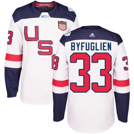 Men's Adidas Team USA #33 Dustin Byfuglien Authentic White Home 2016 World Cup Ice Hockey Jersey Men's Adidas Team USA #33 Dustin Byfuglien Authentic White Home 2016 World Cup Ice Hockey Jersey