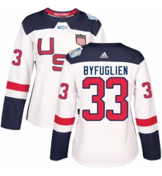 Women's Adidas Team USA #33 Dustin Byfuglien Authentic White Home 2016 World Cup Hockey Jersey Women's Adidas Team USA #33 Dustin Byfuglien Authentic White Home 2016 World Cup Hockey Jersey